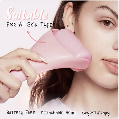 Kasvojen jäähierontarulla